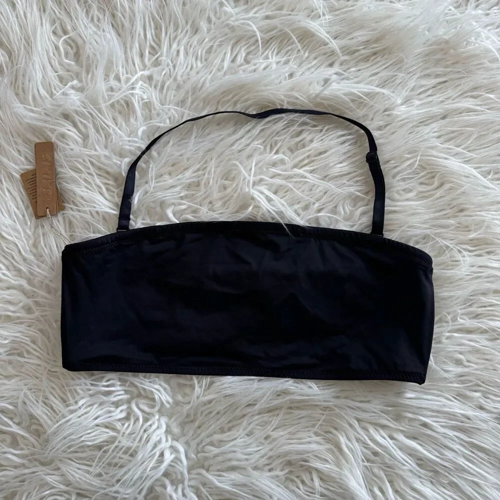 Skims Signature Swim Bandeau Bikini Top Onyx Size Large